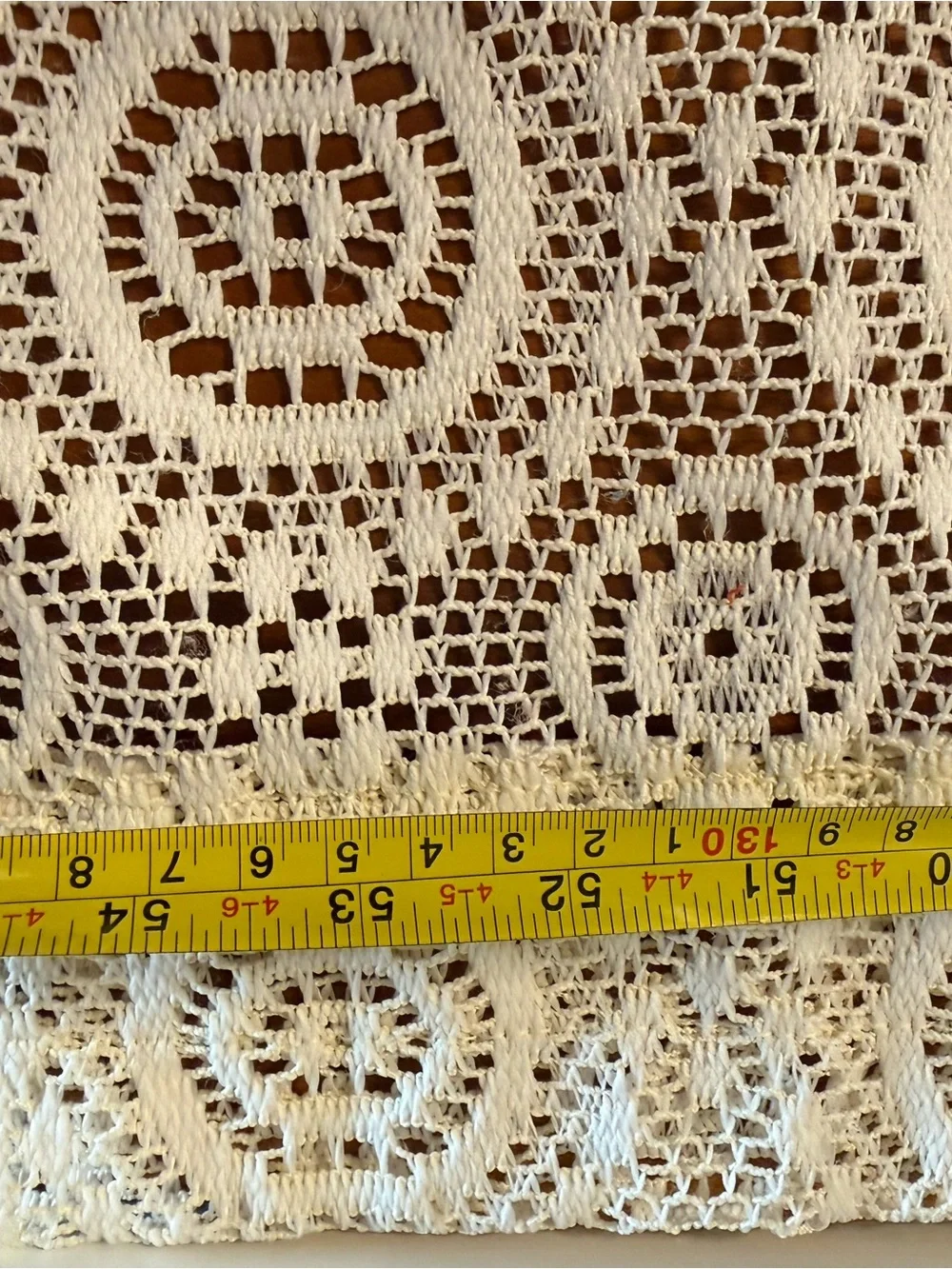 Vintage Crochet Lace Cafe Curtain Valance - Cream